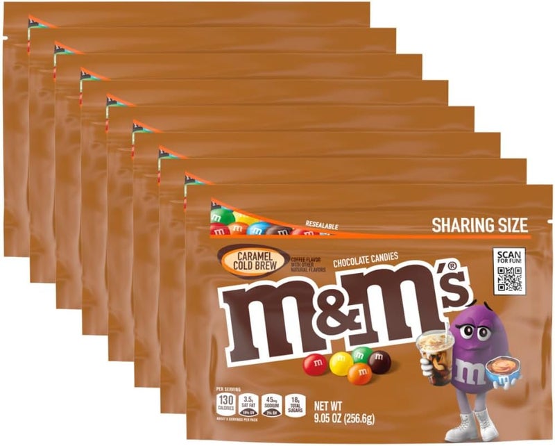 M&M'S حلوى شوكولاتة M&M'S بالكراميل والقهوة الباردة، حجم للمشاركة - Image 1